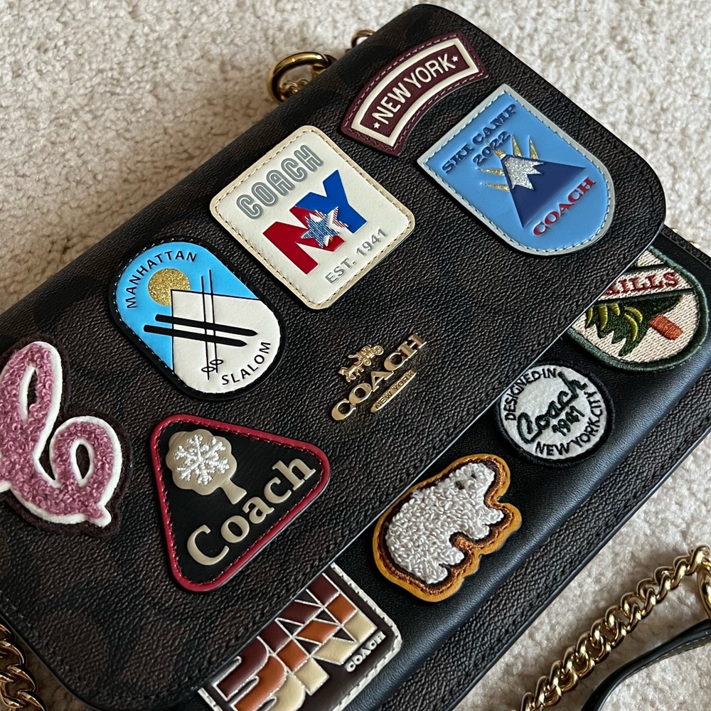 Coach Black Multi Crossbody Bag with Patches